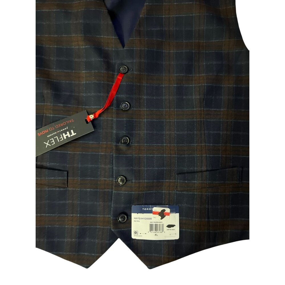 Tommy Hilfiger Hayes Vest Men XL NEW Navy/Burgundy *One Small Spot on Back - Picture 11 of 16